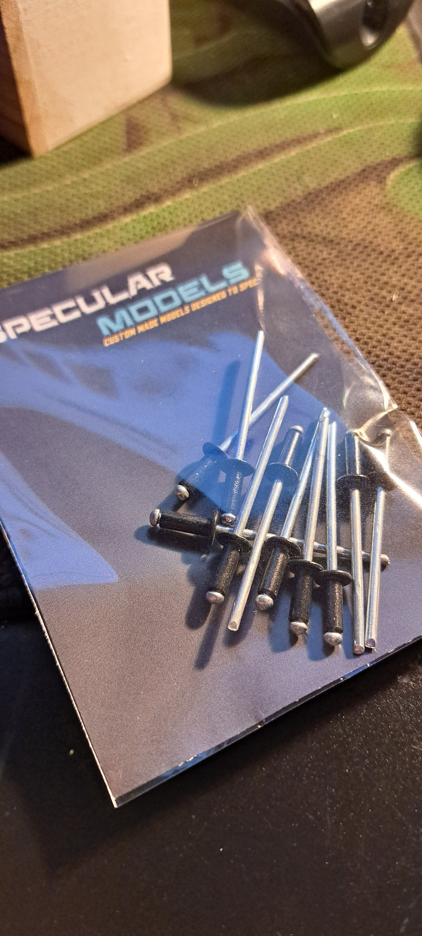 Mamod TE1, TE1A, SR1A, 1/8th x 8mm Black Aluminium Rivets 10Pack