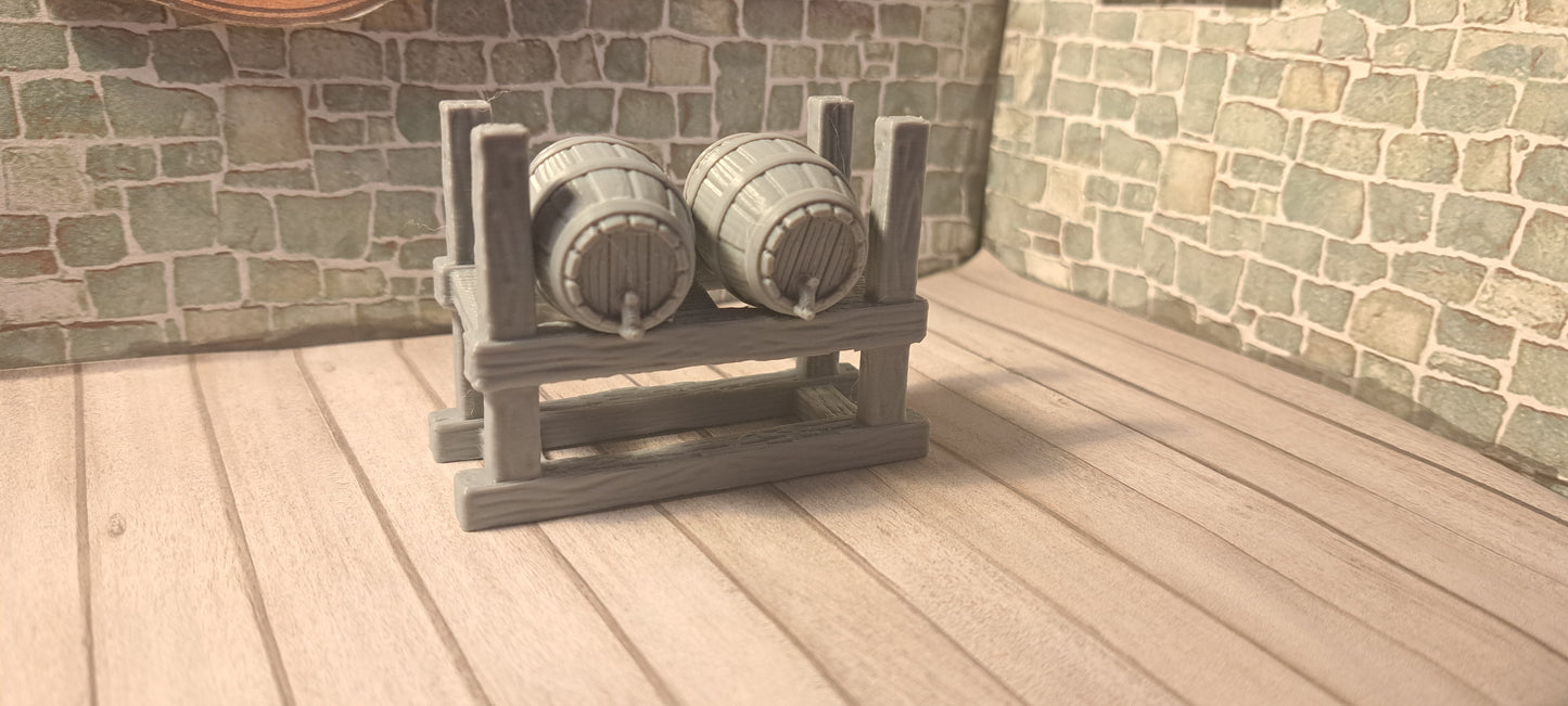 Tavern Barrel Tap Stand (28mm Wargames, Fantasy)