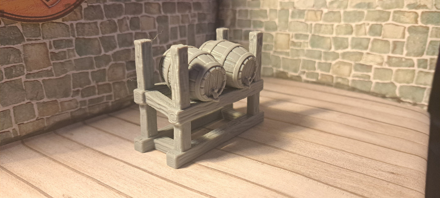 Tavern Barrel Tap Stand (28mm Wargames, Fantasy)