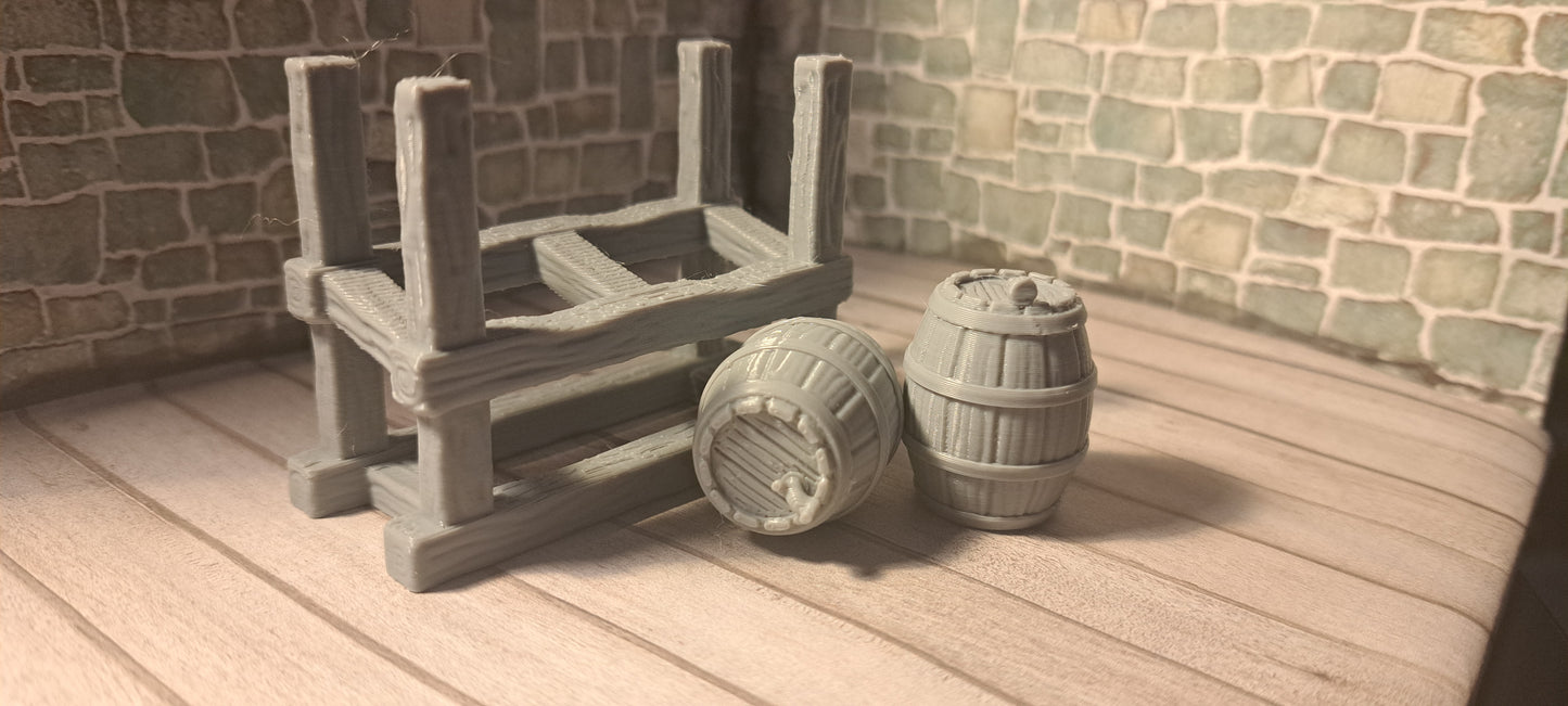 Tavern Barrel Tap Stand (28mm Wargames, Fantasy)