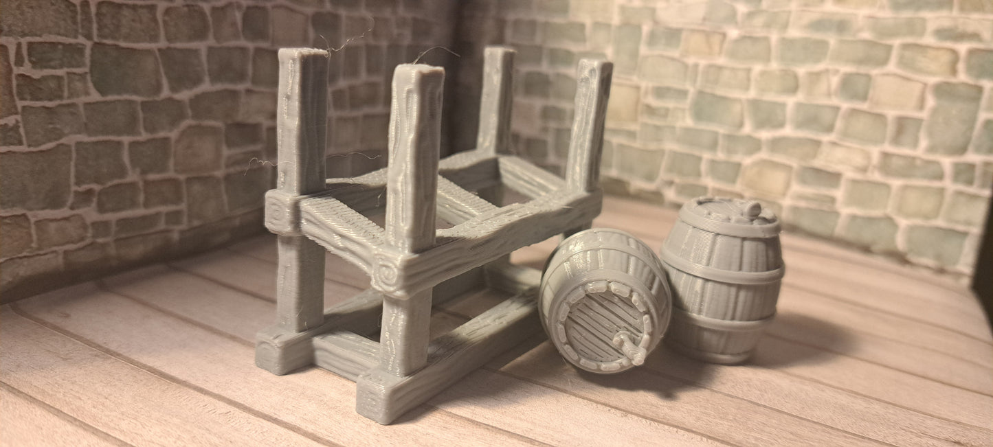 Tavern Barrel Tap Stand (28mm Wargames, Fantasy)