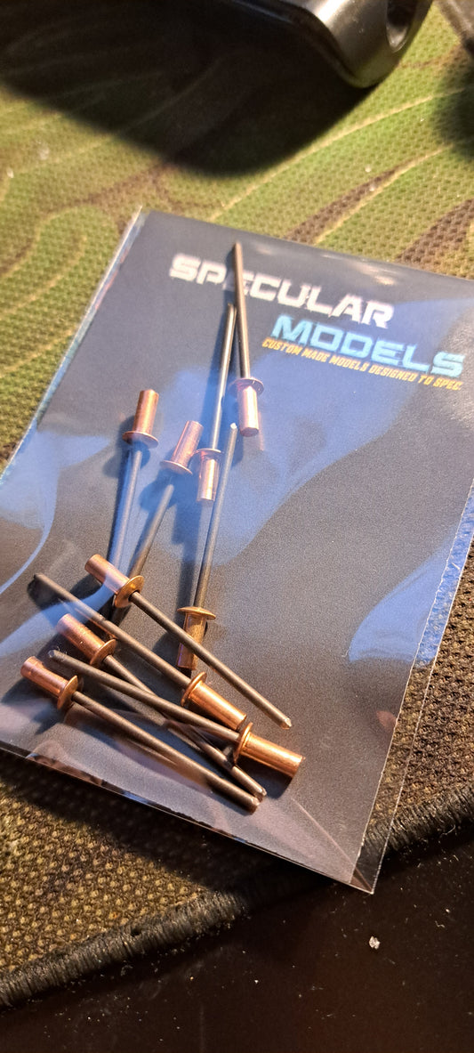 Mamod TE1, TE1A, SR1A, 3.2mm x 8mm Copper Sealed Rivets 10Pack