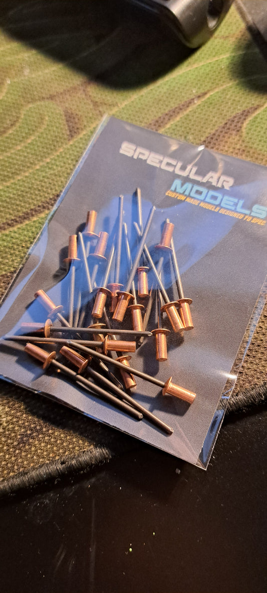 Mamod TE1, TE1A, SR1A, 3.2mm x 8mm Copper Sealed Rivets 20Pack