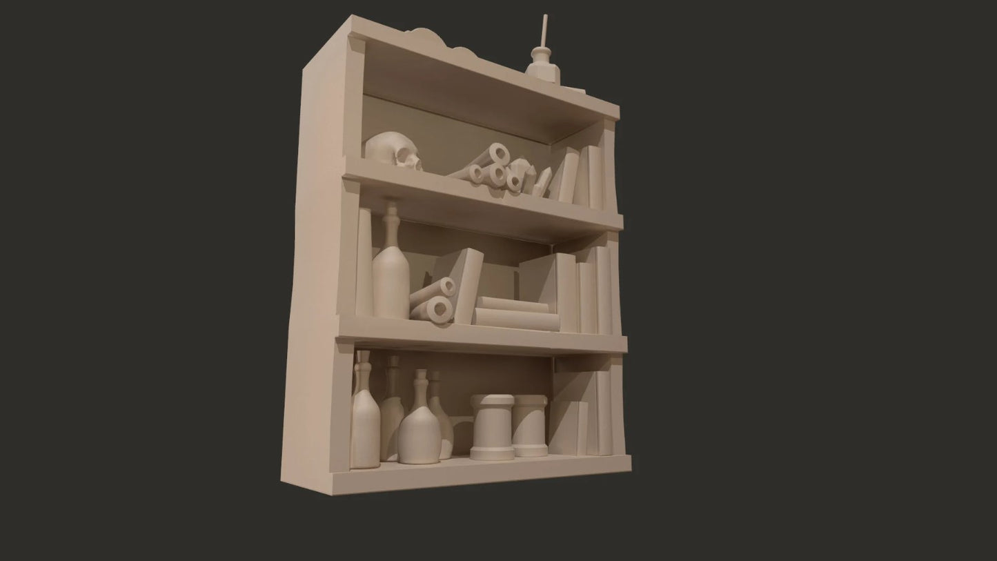 Full Bookcase (28mm Fantasy, Diorama)